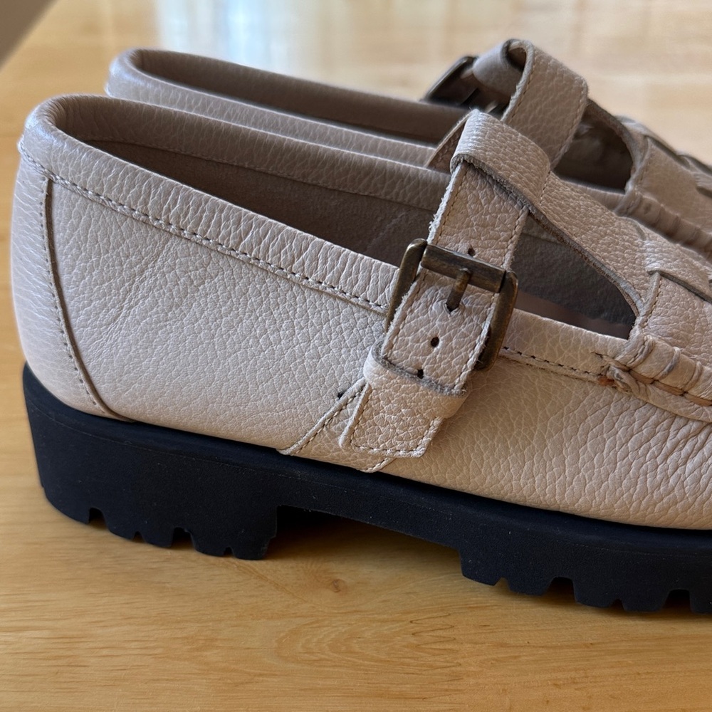 G.H. Bass Weejuns Fisherman MaryJane Leather Platform Loafer - Picture 6 of 10